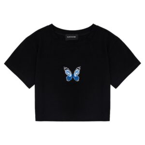 Croptop Butterfly Đen